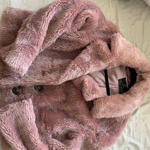 Free people crop teddy coat